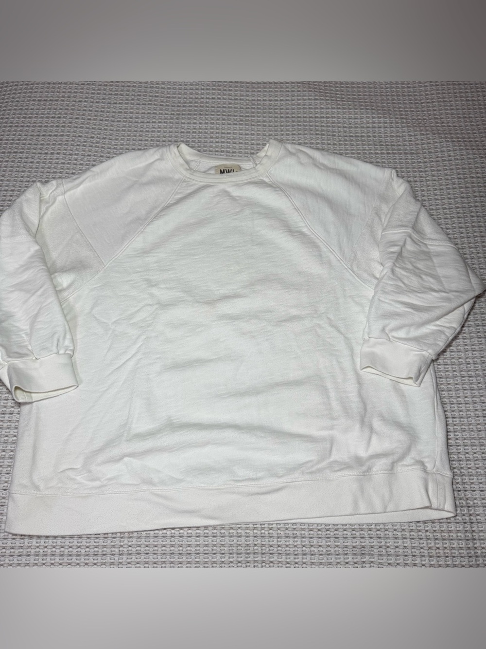 Madewell Plus Cotton Crewneck Sweatshirt Size 1X Ivory Minimalist Casual Boxy